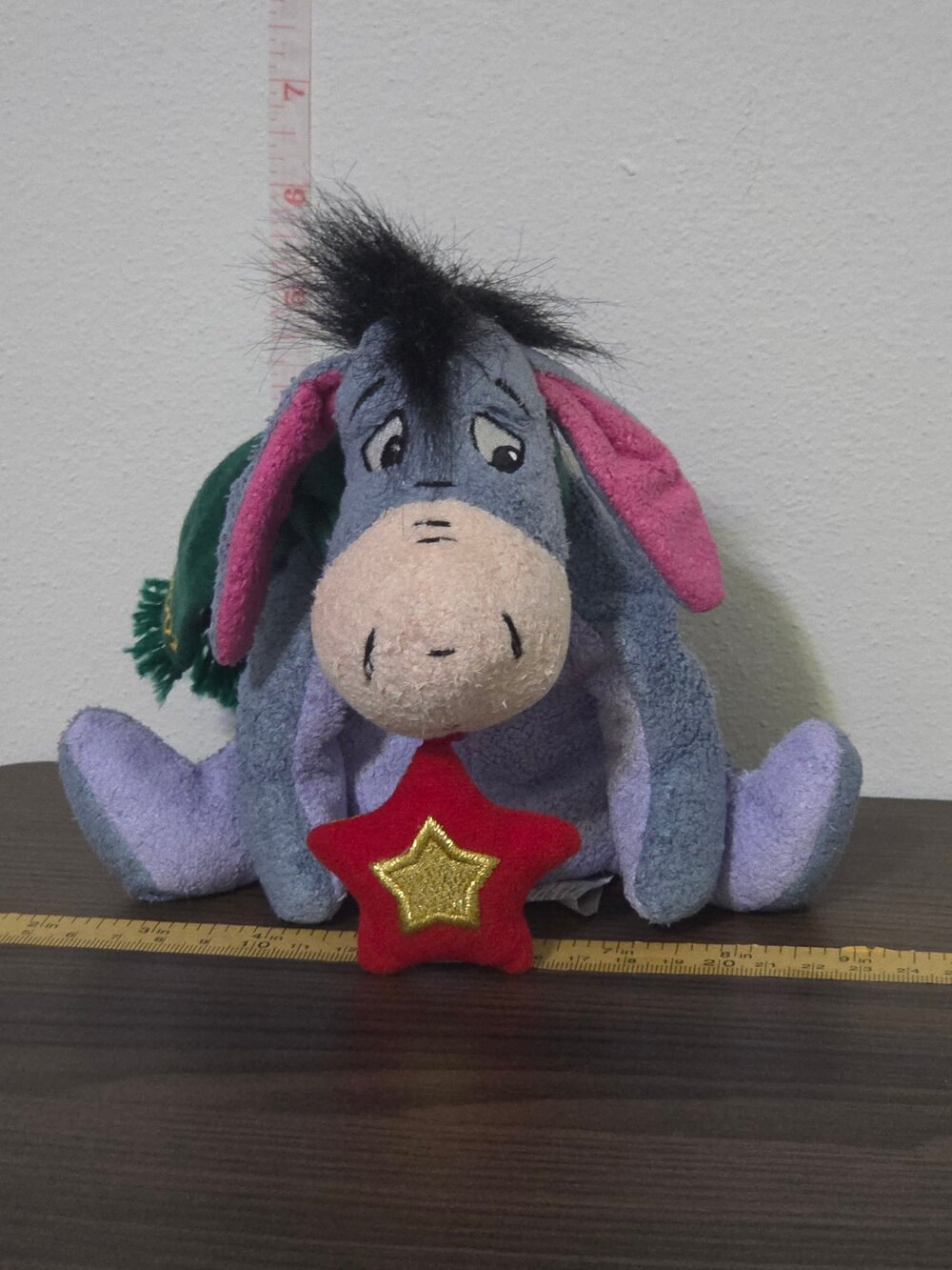 vintage Disney Store "2001 Holiday" Eeyore mini bean bag plush